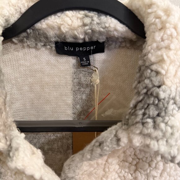 Perch by Blu Pepper Teddy Plaid Shirt Jacket - Picture 5 of 9